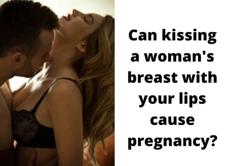kissing a woman's breast
